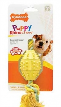 Nylabone Rhino Puppy Teethe n' Tug Chew Toy, Regular