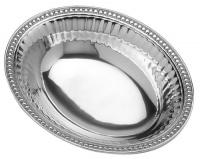 Wilton Armetale Flutes and Pearls Bowl, Oval, 12-Inch by 9-1/2-Inch