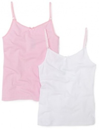 Calvin Klein Girls 2-6x 2 Pack Cami,White And Pink,XS(4/5)