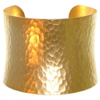 Nickel Free 2 Wide Hammered Cuff, Quality Made in Usa, Girlprops' Exclusive!, in Gold with Matte Finish