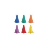 Champ Sprt Indoor/Outdoor Flexible Cone Set, Vinyl, Assorted Colors, 6/Set