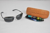 Maui Jim High Tide 323-02D Black White Brown Grey Lens w/Case