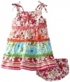 Blueberi Boulevard Baby-girls Newborn Flower Tier Layer Sundress, Multi, 3-6 Months