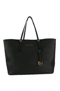 Michael Kors Jet Set Large MD Travel Tote Black Leather