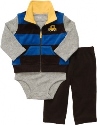 Carter's Micro Fleece 3 Pc Vest & Pant Set - Blue-12M