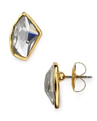 These Robert Lee Morris Soho earrings feature a gold geometric stone design-a true representation of the sculptural craftsmanship the designer is known for.