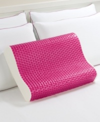 Sleep well at night by showing your support for breast cancer with Comfort Revolution's Cool Comfort Hydraluxe Gel and Foam Contour Breast Cancer Pillow. The perfect combination of coolness and comfort, this pillow features memory foam and Hydraluxe gel technology for individualized support. The contour design is ideal for back sleepers. Also comes with a mesh cover for extra breathability and protection.