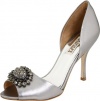 Badgley Mischka Women's Lacie Open-Toe Pump,Pewter Metallic,9 M US