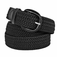 Black Braided Elastic Stretch Belt