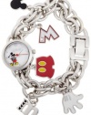 Disney Women's MK2066 Mickey Mouse Mother-of-Pearl Dial Charm Watch