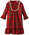 Hartstrings Baby-Girls Infant Girl Flannel Long Sleeve Nightgown, Red Plaid, 18 Months