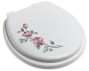 Standard Soft Toilet Seat with Plastic Hinges, Rose Garden White