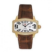 Michele Women's MWW08C000011 Coquette Retro Diamond Gold Leather Watch