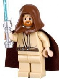 Lego Star Wars Obi-Wan Kenobi Minifigure with Lightsaber (Headset Version)