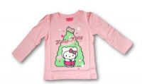 Hello Kitty Glitter Graphic Holiday Tee - Toddler Girls Pink HK Christmas Tree Top (4T)