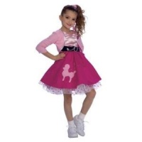 Child Medium (Size 8-10, 5-6 Yrs) 50s Girl Costume