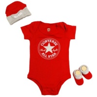 Converse All Star Kid 3-Piece Infant Gift Set (0M - 6M) - red, 0-6 mos.