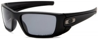 Oakley Men's Fuel Cell Polarized Sunglasses,Matte Black Frame/Grey Lens,one size