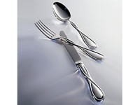 With a dedication to perfection and quality, Christofle flatware creations unite craftsmanship and modern technique, resulting in flatware to be handed down through generations. Galea is a reinterpretation of a design created in the 18th century featuring double interlacing motifs. Galea is available in silverplate or sterling.