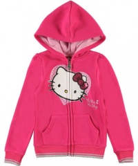 Hello Kitty Girls 2-6X Hoodie with Heart, Fuchsia Purple, 4