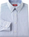 Ralph Lauren CHAPS Mens Wrinkle Free Slim Fit Oxford Dress Shirt Size 16 1/2 Sleeve 36/37 Blue Stripe