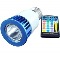 HitLights BlueLux RGB Multi Color Changing 5W LED High Quality Light Bulb With Memory Feature Remote Control