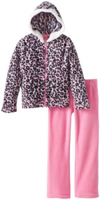 Young Hearts Girls 2-6X 2 Pieced Printed Jackethood and Pant, Pink, 6X