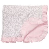 Carter's Baby Girls Little Layette 2 Ply Reversible Leopard/Polka Baby Blanket 28x34 - One Size