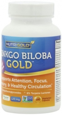 Nutrigold Ginkgo Biloba Gold, 120 mg, 180 veg. capsules