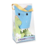 Baby Aspen Chomp and Stomp Dinosaur Bib and Bootie Set