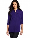 Jones New York Women's Utility Shirt With Rolled Sleeves