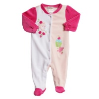 ABSORBA Baby-Girls Newborn Velour Footie