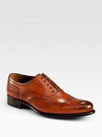 Washed leather lace-up expertly crafted in Italy with fine stitching and brogue detailing.Leather upperLeather liningPadded insoleLeather soleMade in Italy