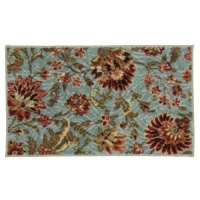 Townhouse Rugs Astrid Floral Blue Rug, 20-Inch by 34-Inch