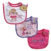 Luvable Friends 3-Pack Side-Closure, Applique & Embroidery Baby Bibs, Girl Set