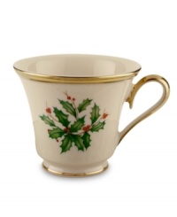 What finer things can there be than this? A fine Lenox china teacup detailed in 24K gold.