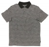 Calvin Klein Men's Striped Slub Cotton Short Sleeve Polo Shirt (Black) (X-Large)