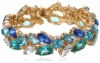 Anne Klein Gold-Tone Green Multi-Stretch Bracelet, 8