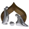 Nambe Holy Family 4-Piece Nativity with Wood Creche