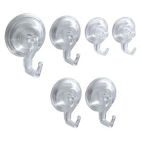 InterDesign PowerLock Suction Hook Combo of 6, Clear