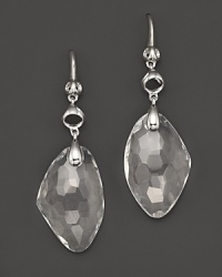 Bold sterling silver earrings, glistening with faceted rock crystal. By Di MODOLO.