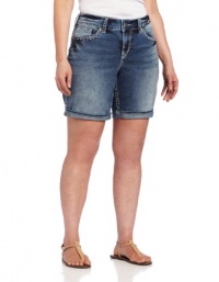 Silver Jeans Juniors Plus-Size Mckenzie Flap Short