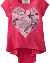 Beautees Girls 2-6X Top with Heart, Hot Pink, 4