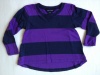 Ralph Lauren Polo Pony Toddler Girl Navy Blue Purple Stripe Shirt (2T)