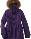 Dollhouse Girls 7-16 Wool Toggle Coat With Faux Fur Trim, Purple, 10/12