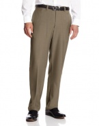 Haggar Men's Repreve Stria Gab Plain Front Dress Pant