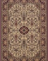 Area Rug 3x3 Octagon European Ivory-Red Color - Couristan Everest Collection