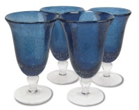 Artland Iris Footed Tea, 18-Ounce, Slate Blue, Set of 4