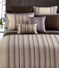 Hotel Collection Quadrus Stripe 400T Deco Quilted Standard Sham Quilted Espresso