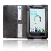 iPearl mCover Leather Cover Case for Barnes & Noble 7-inch Color Touchscreen Nook Color / Nook Tablet - BLACK